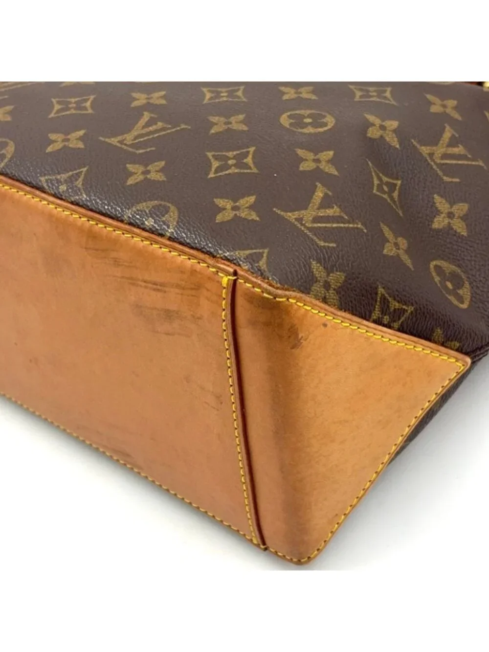Louis Vuitton Cabas Piano Monogram Leather Brown Light Tote Gold